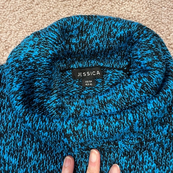 Womens JESSICA bluegreen turtleneck cable knit sweater - Picture 2 of 9